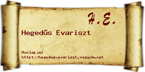 Hegedűs Evariszt névjegykártya
